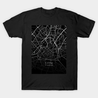 Lille France City Map dark T-Shirt